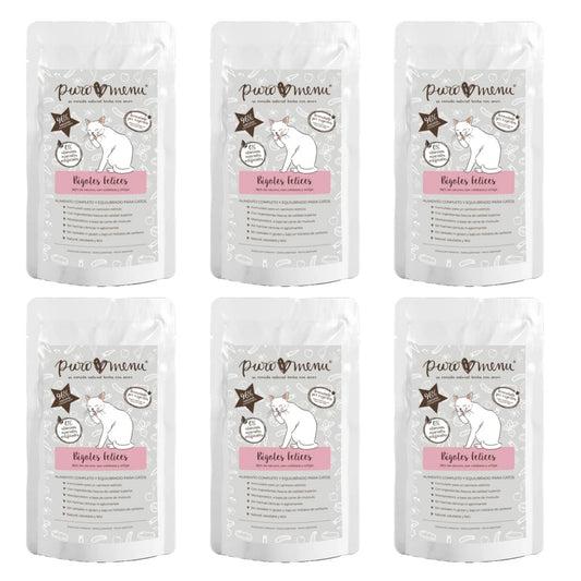 Pack Bigotes Felices (Vacuno) BIO Puromenu 6x100 g Comida húmeda Barf gatos