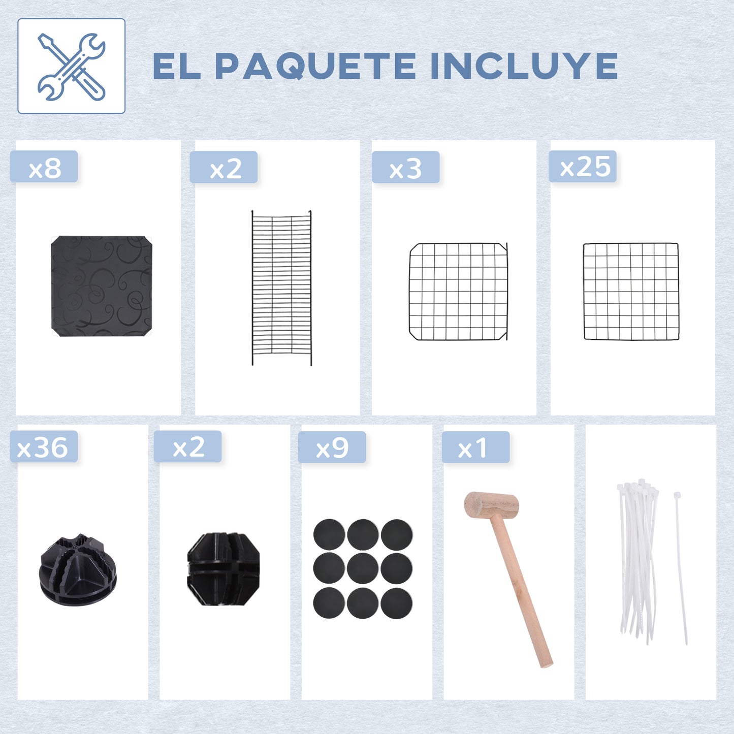 Pawhut Jaula Para Animales Pequeños De 3 Niveles 70x70x105 Cm Negro_5