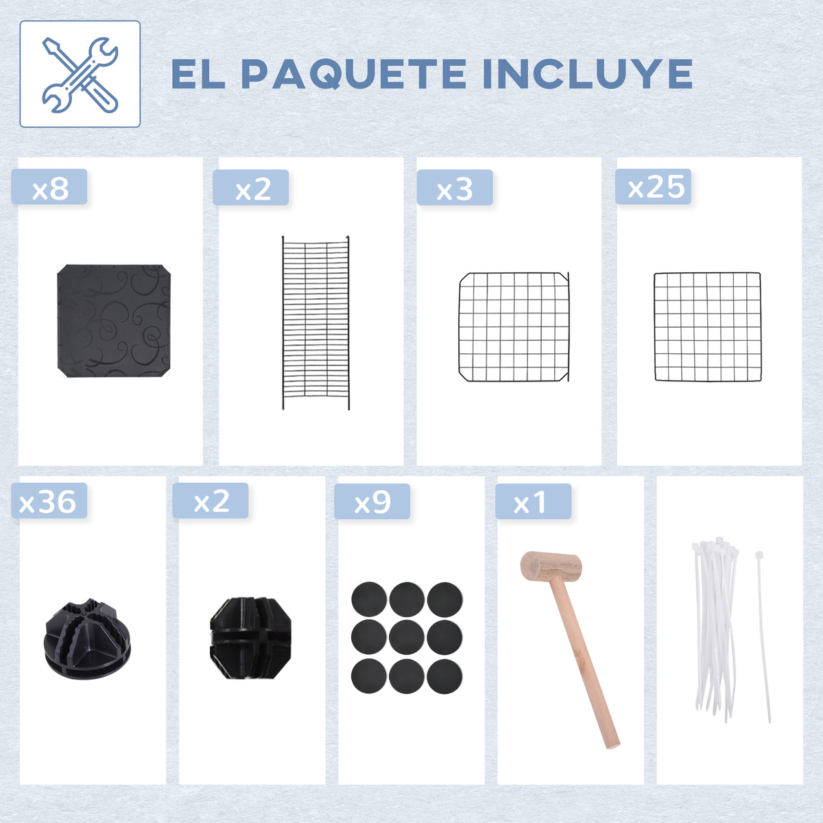 Pawhut Jaula Para Animales Pequeños De 3 Niveles 70x70x105 Cm Negro_5