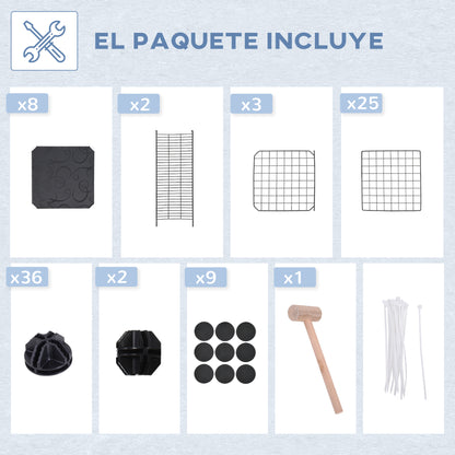 Pawhut Jaula Para Animales Pequeños De 3 Niveles 70x70x105 Cm Negro_5