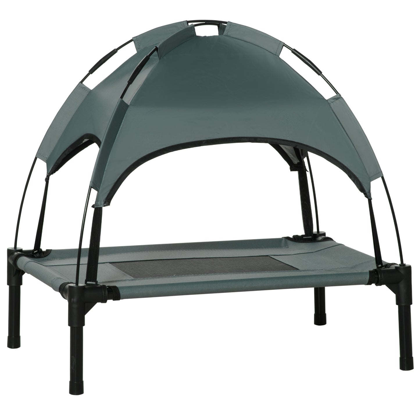 Pawhut Cama Elevada Para Mascotas Portátil Con Toldo Extraíble Exterior_0