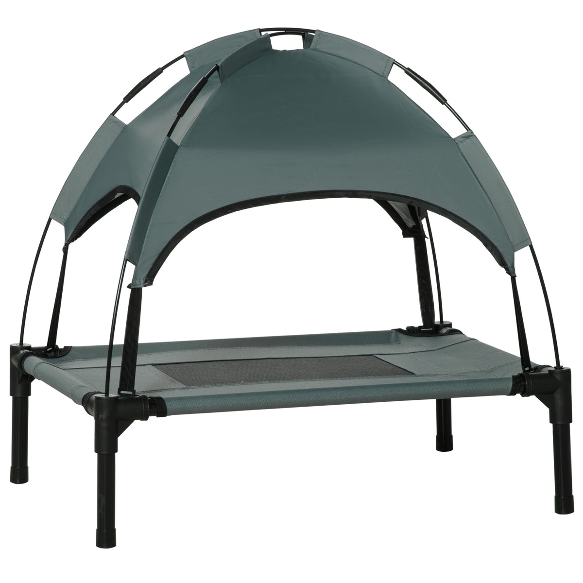Pawhut Cama Elevada Para Mascotas Portátil Con Toldo Extraíble Exterior_0