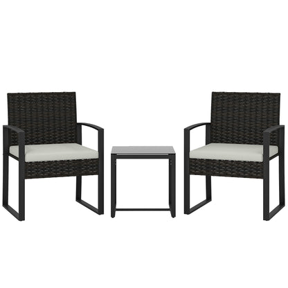 Conjunto De Jardín Outsunny Acero, Pe Crema 58x55x76 Cm_0