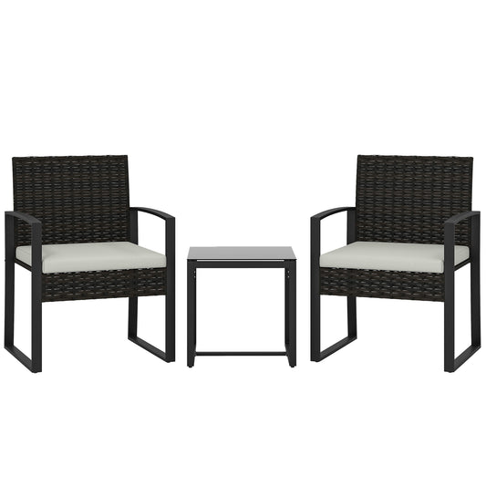 Conjunto De Jardín Outsunny Acero, Pe Crema 58x55x76 Cm_0