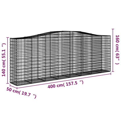 Cestas De Gaviones 20 Uds Forma De Arco Hierro 400x50x140/160cm_5