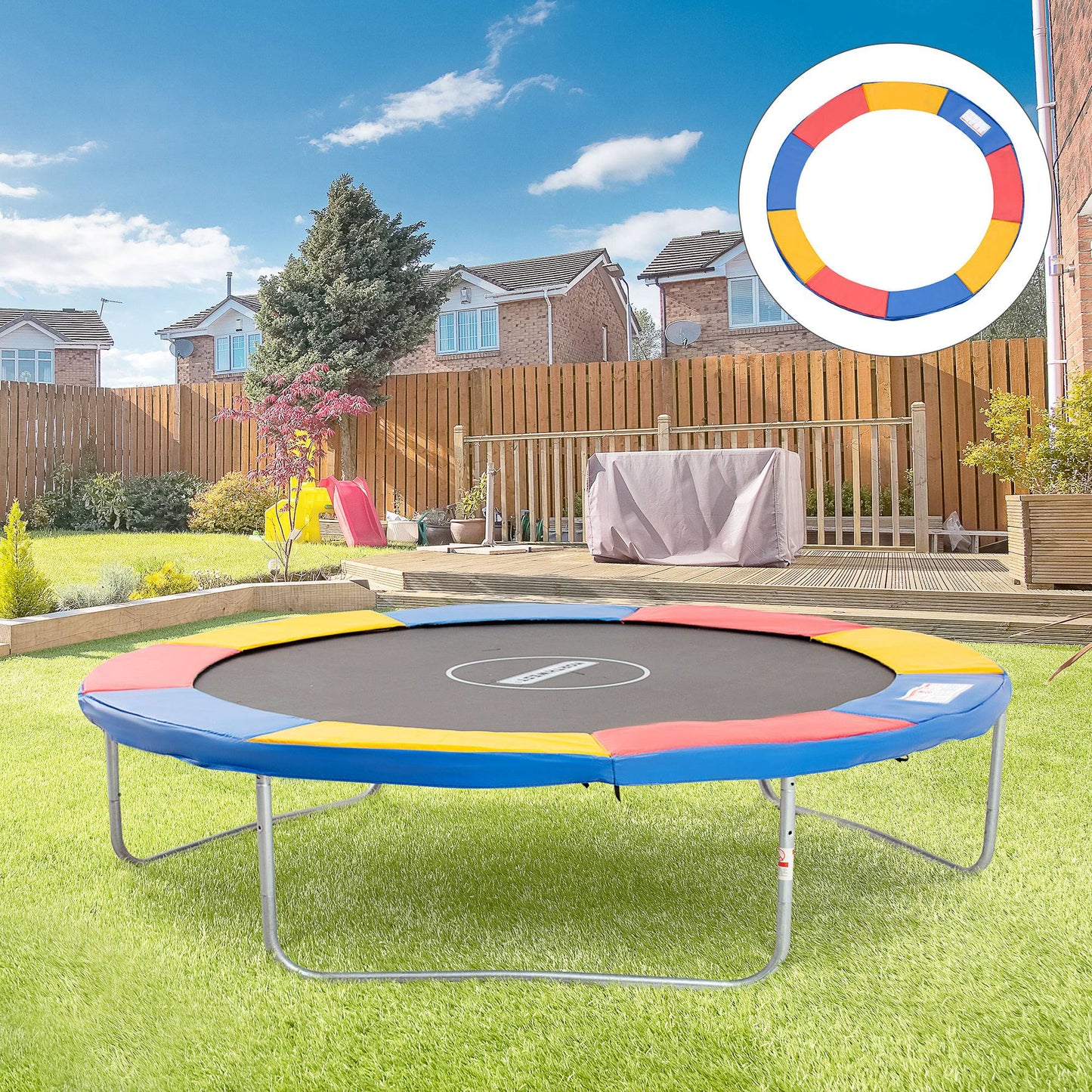 Homcom Cubierta Protectora Para Borde De Cama Elástica Trampolín Medidas_1