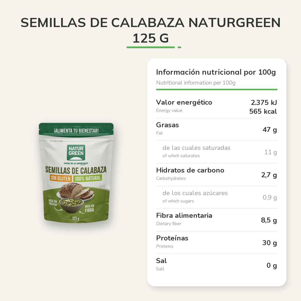 Información nutricional