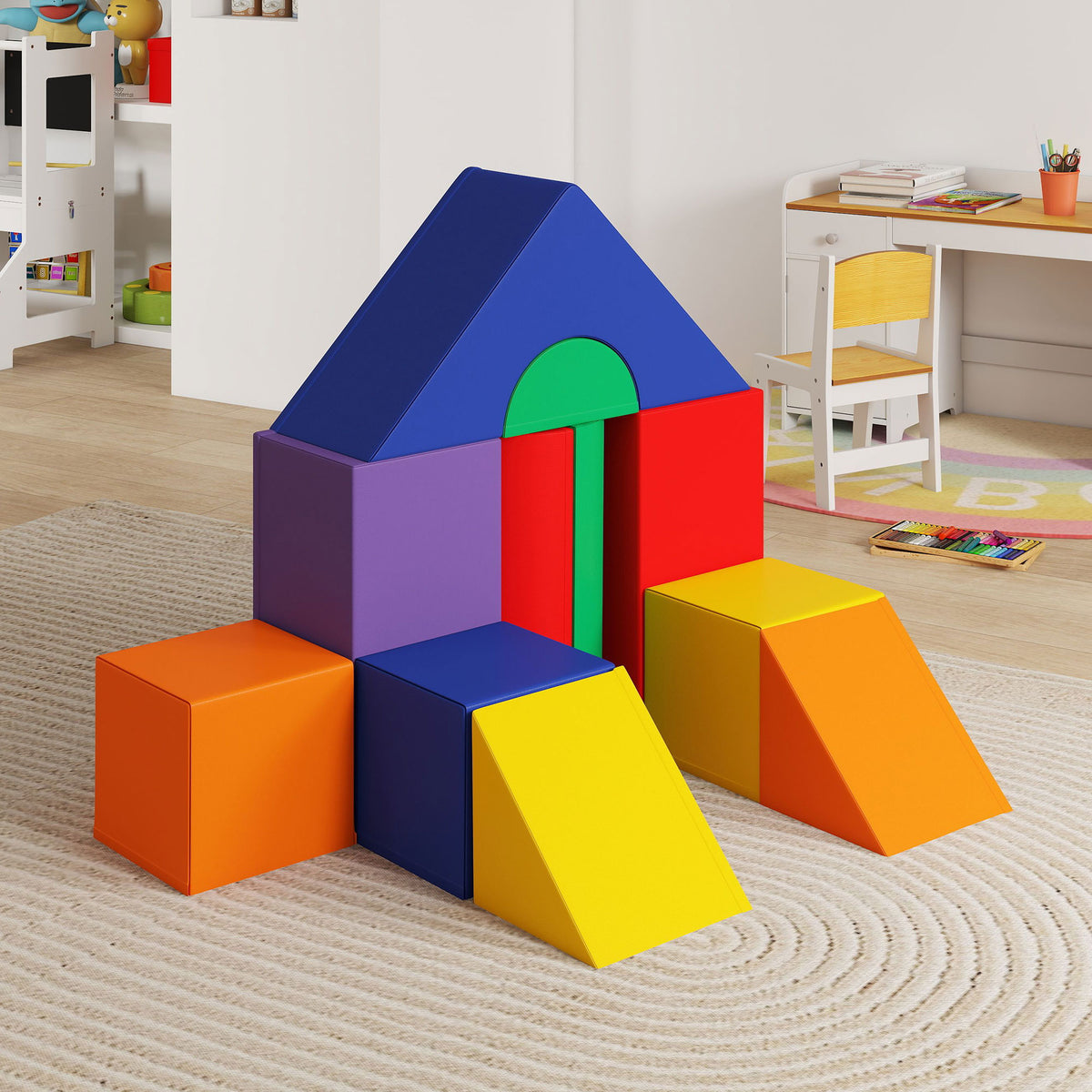 Bloques De Espuma Homcom Pu, Epe Multicolor 50x50x25 Cm_4