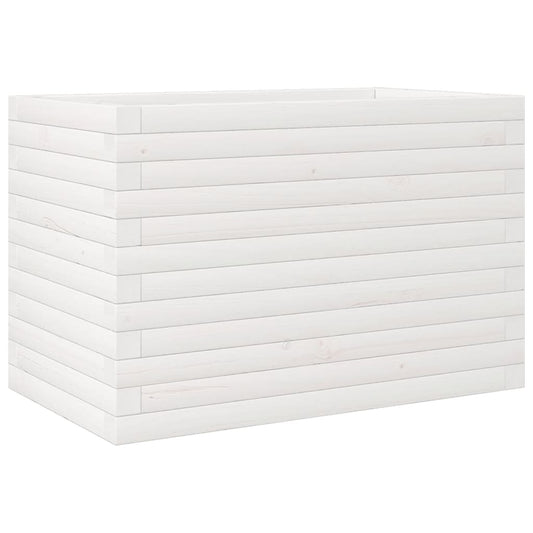 Jardinera De Madera Maciza De Pino Blanco 70x40x45,5 Cm_0