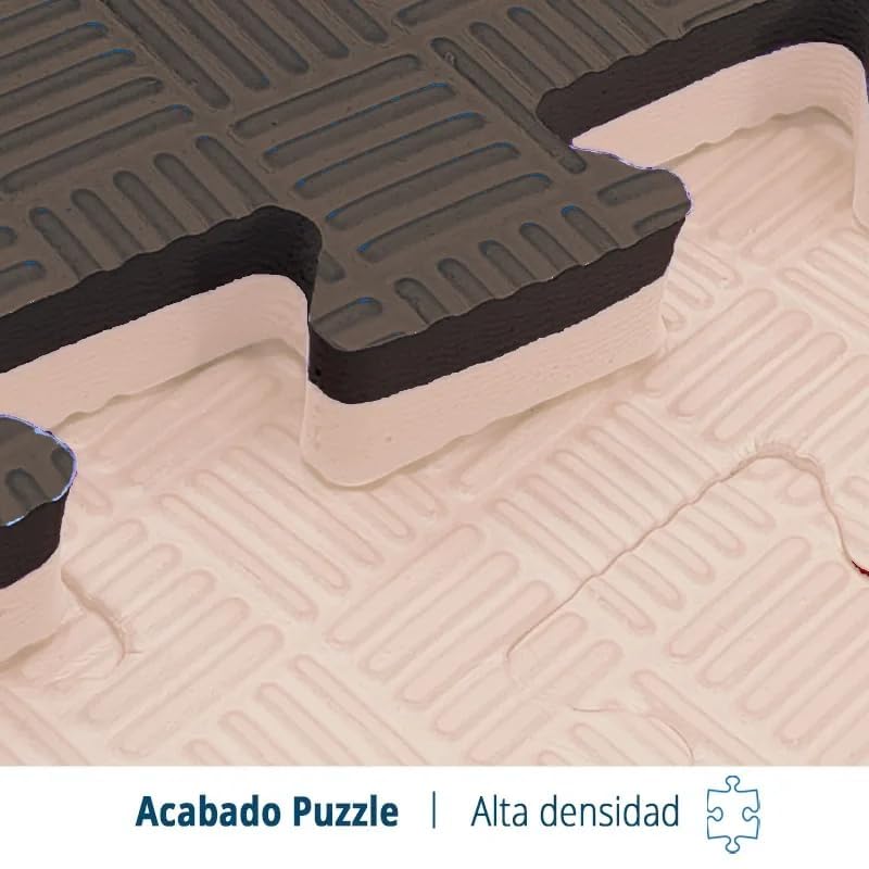 Artatami® Tatami Puzzle 1x1x40 mm Marron - Beige Pack Ahorro【4 Unidades】 Alta Densidad EVA – Judo, BJJ, MMA y Lucha_3