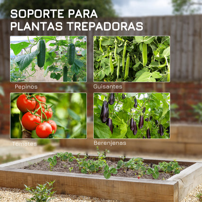 Outsunny Enrejado De Jardín Triángulo Con Marco De Acero 180x100x180 Cm Verde_5