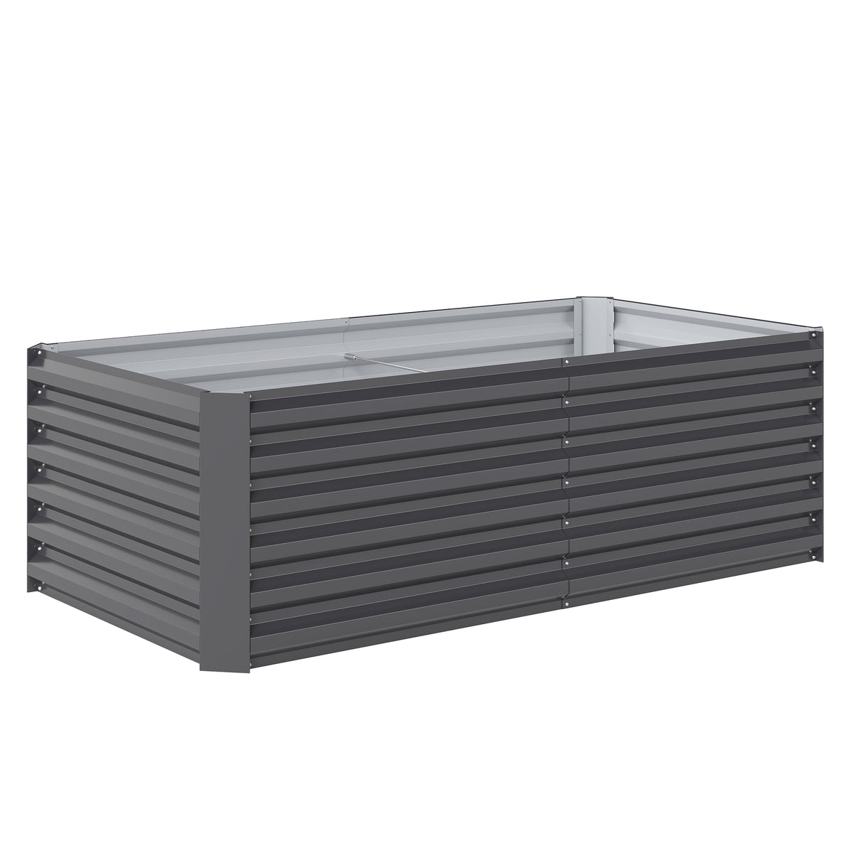 Outsunny Jardinera Exterior Grande De Acero Galvanizado Con Base Abierta Gris_0