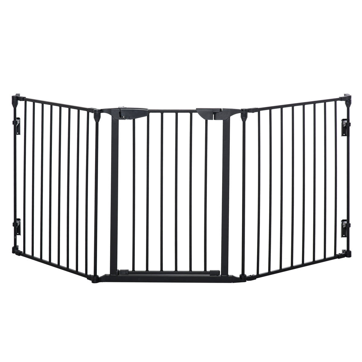 Pawhut Barrera Para Perros Plegable De 3 Paneles Con Cierre Inteligente Negro_0