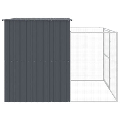 Caseta Perros Con Corral Acero Galvanizado Gris 214x253x181 Cm_3