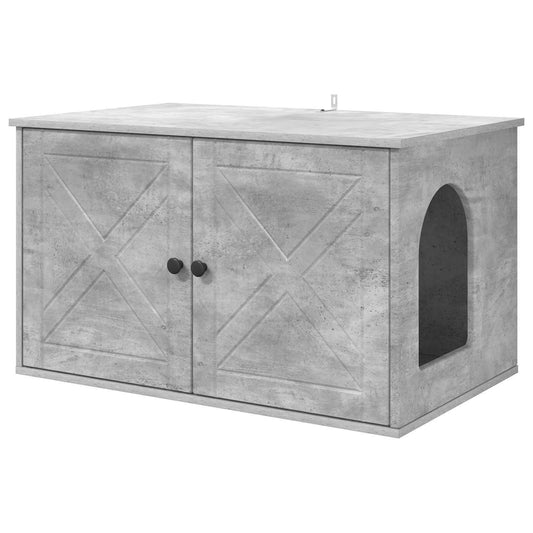 Casa Para Gatos Concreto 85 X 55 X 50 Cm Madera De Ingeniería_0