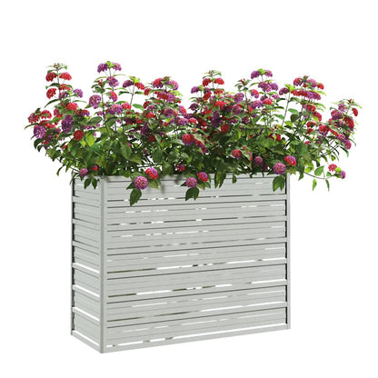 Arriate De Acero Galvanizado Plateado 100x40x77 Cm_2