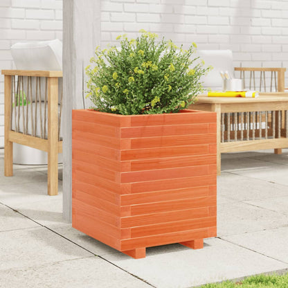 Jardinera Madera Maciza De Pino Marrón Cera 40x40x49,5 Cm_2