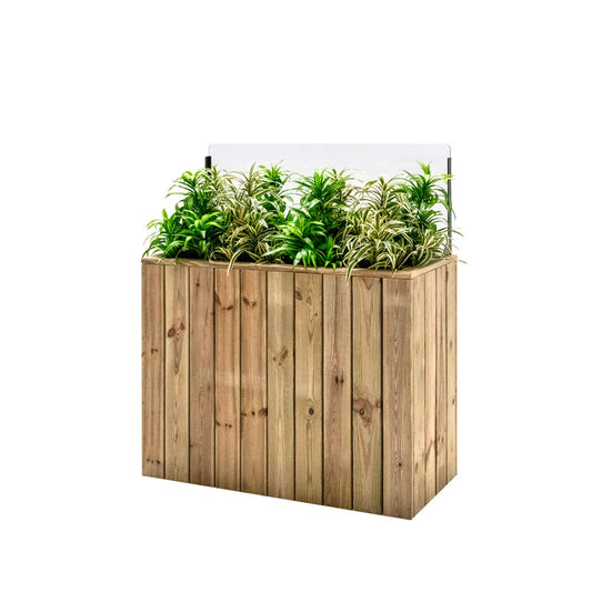Jardinera Alta De Madera Autoportante Con Cortavientos 40 Cm 100 X 44,5 X 80 Cm Hortalia_0