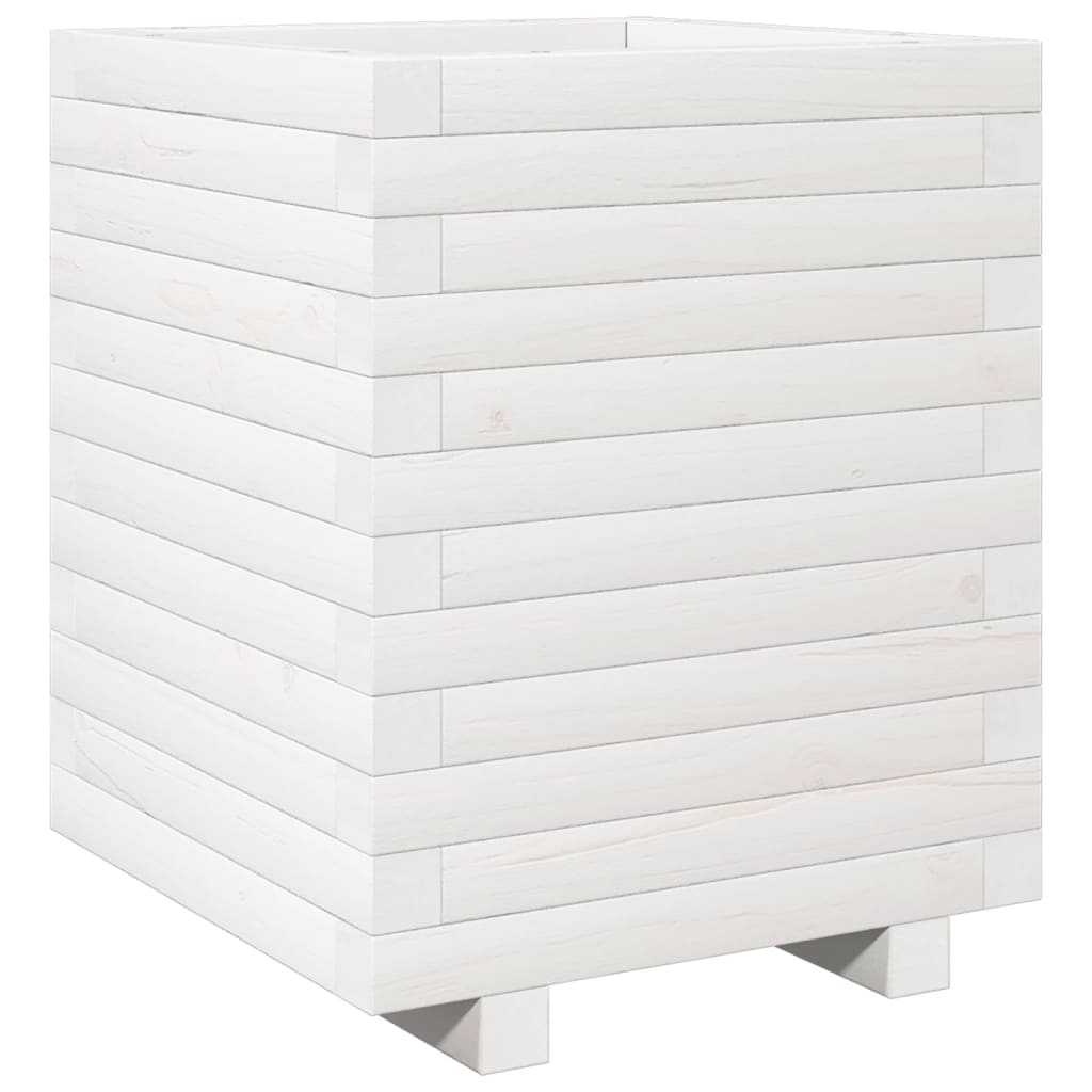 Jardinera Madera Maciza De Pino Blanco 40x40x49,5 Cm_0