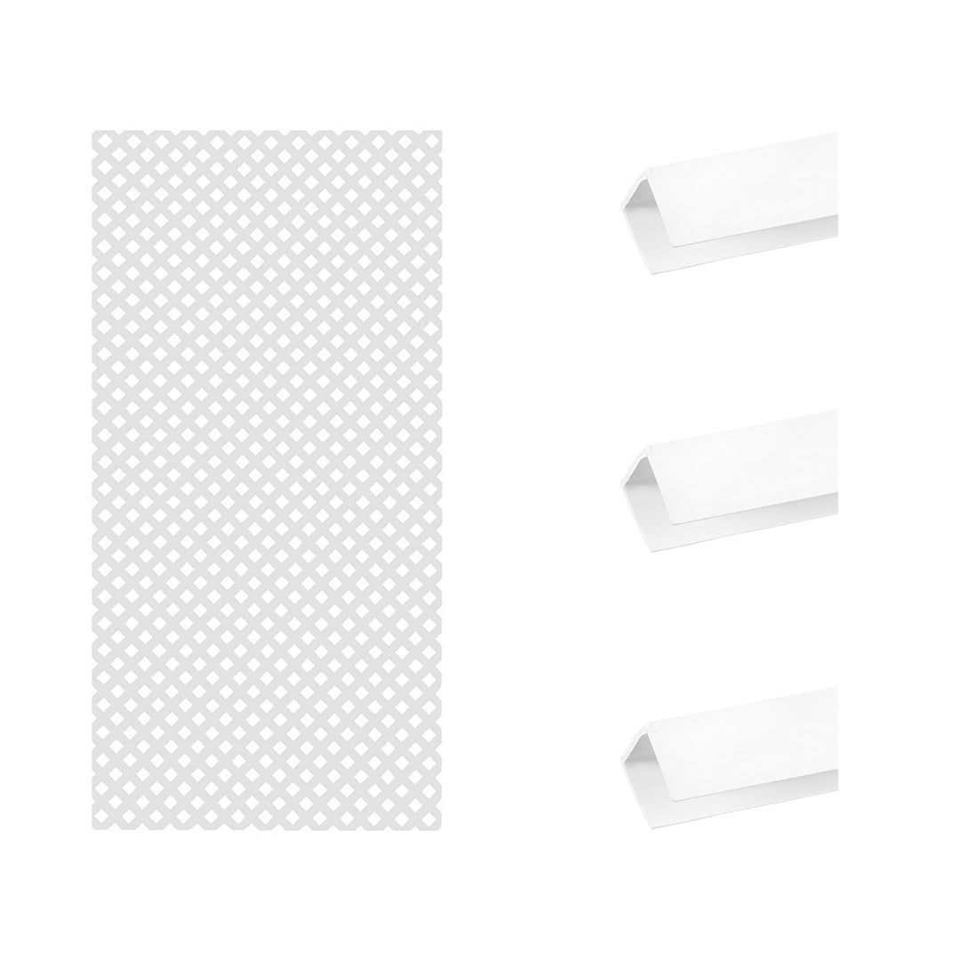 Pack Instalación Celosía Pvc 18 Mm + 3 Perfiles Blanco 0,6x1,15 M_0