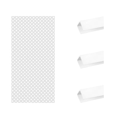 Pack Instalación Celosía Pvc 18 Mm + 3 Perfiles Blanco 1x2 M_0