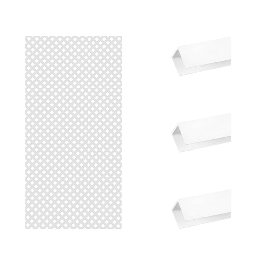 Pack Instalación Celosía Pvc 18 Mm + 3 Perfiles Blanco 1x2 M_0