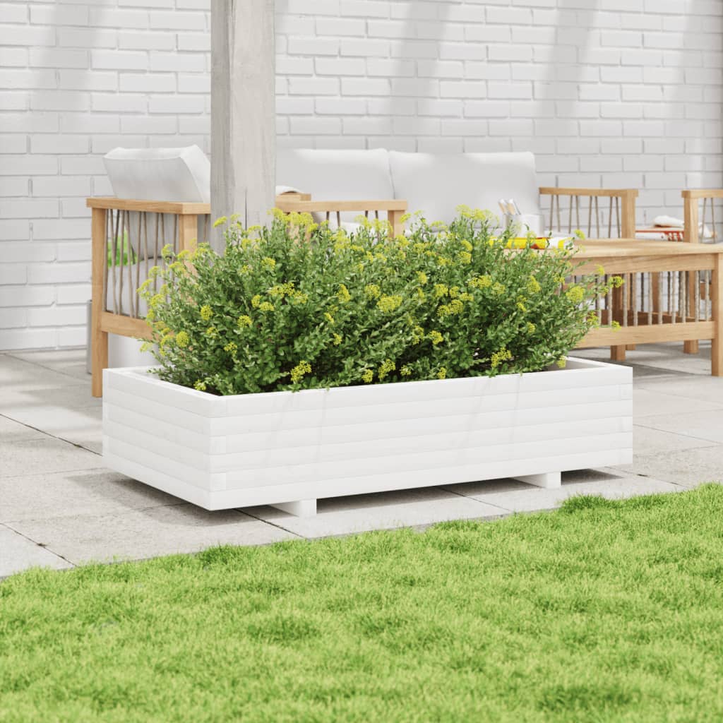 Jardinera De Madera Maciza De Pino Blanco 110x60x26,5 Cm_2