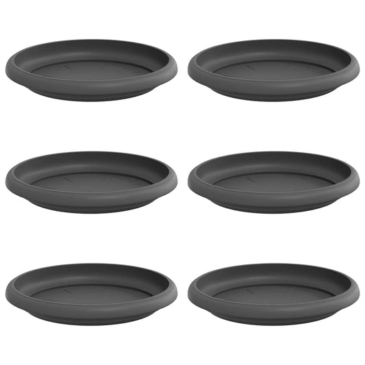 Bandeja Redonda Para Flores 6 Pcs Negro Ø 14 X 2 Cm Plástico_0