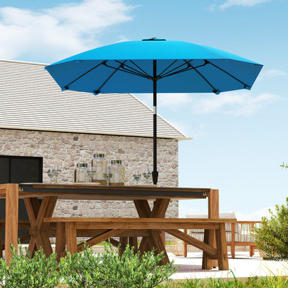 Outsunny Sombrilla De Terraza Exterior 233x233 Cm Con Ángulo Ajustable Azul_1