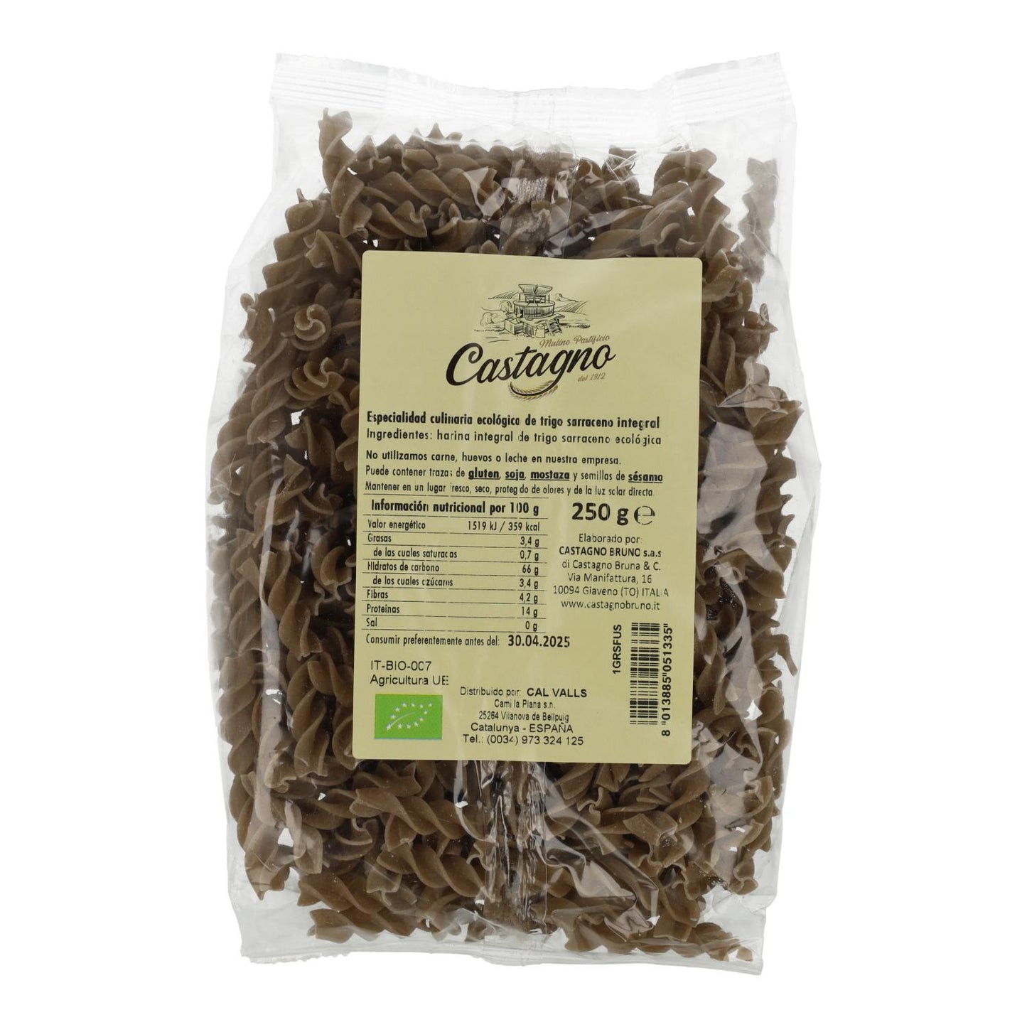 Espirales Trigo Sarraceno ECO Castagno 250 g