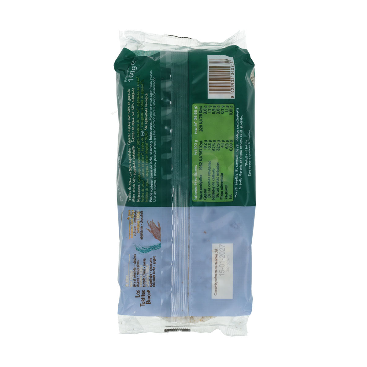 Tortitas Arroz y Algarroba Biocop 100 g