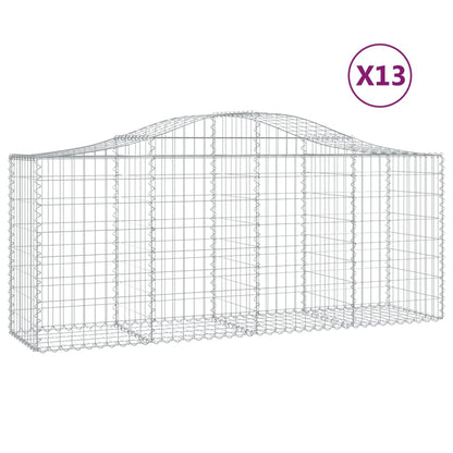 Cestas De Gaviones 13 Uds Forma De Arco Hierro 200x50x80/100 Cm_0