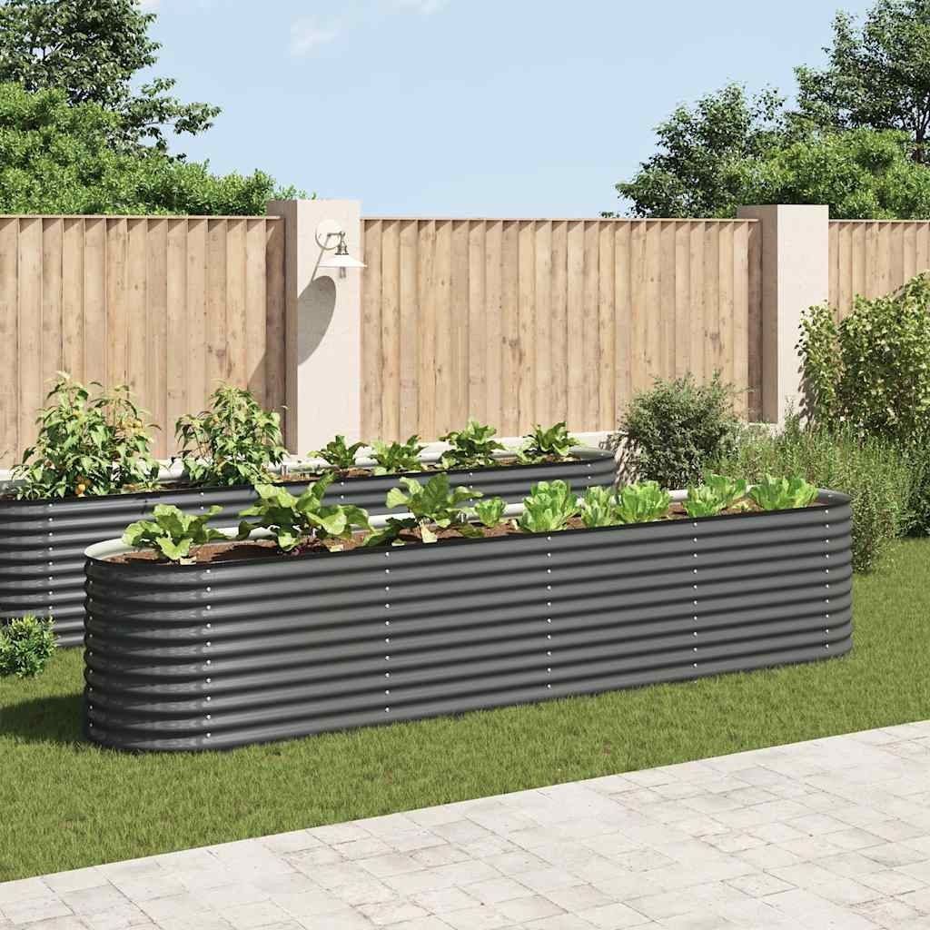 Arriate De Acero Galvanizado Gris 400x80x81 Cm_1