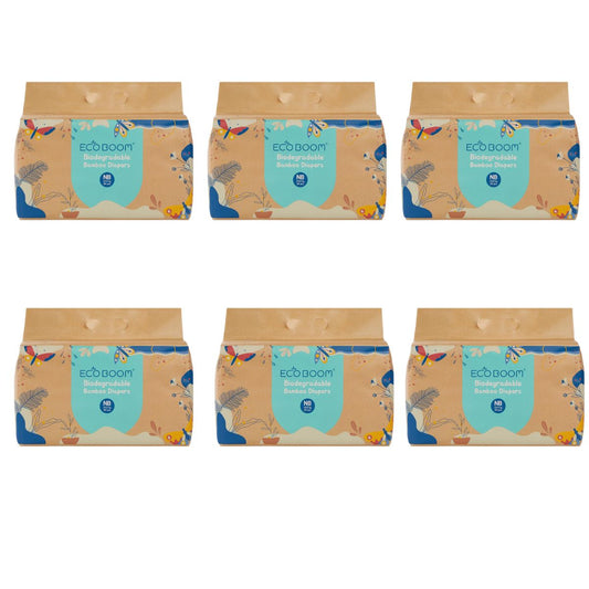Pack 6x Pañal Ecológico Bambú Talla 1, Ecoboom 204 pañales