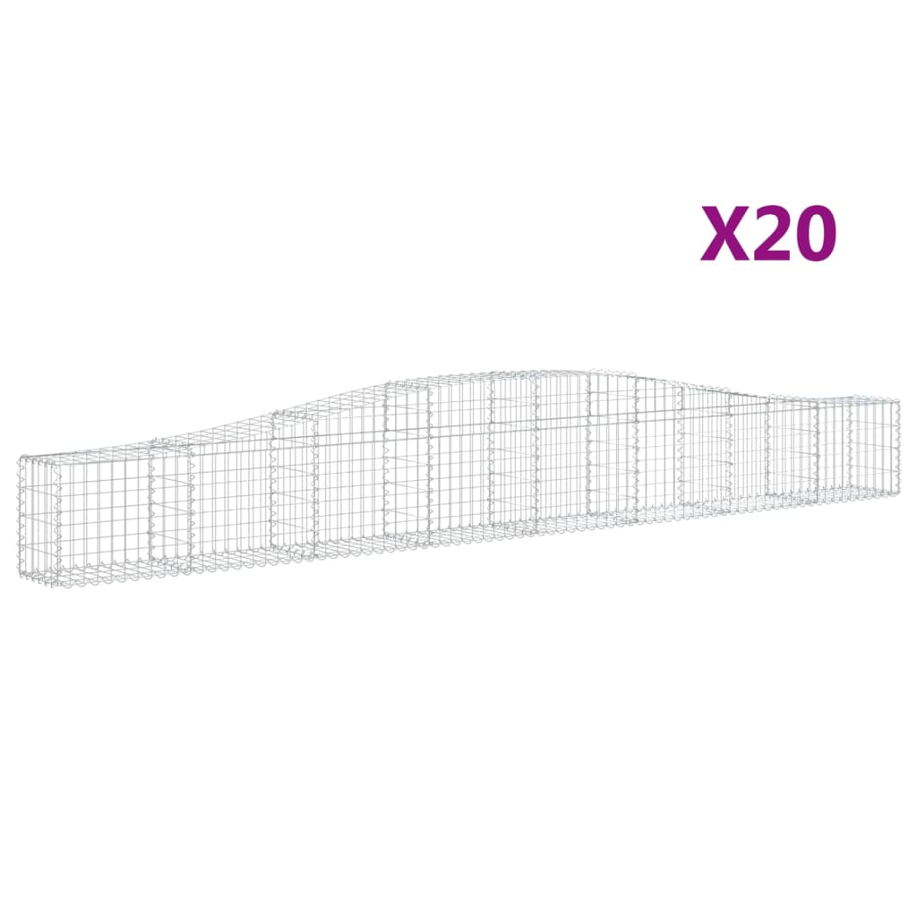 Cestas De Gaviones 20 Uds Forma De Arco Hierro 400x30x40/60 Cm_0