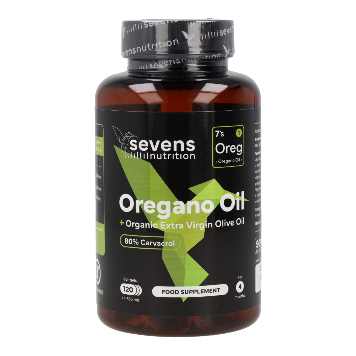 Aceite de Orégano 80% Carvacrol con AOVE Ecológico Sevens Nutrition 120 cápsulas