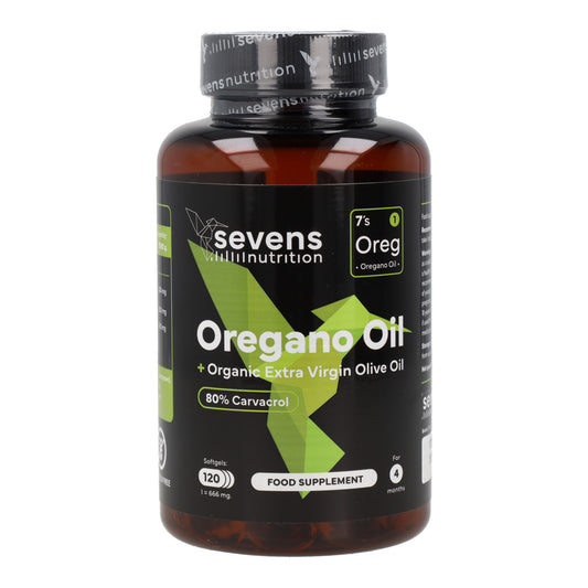 Aceite de Orégano 80% Carvacrol con AOVE Ecológico Sevens Nutrition 120 cápsulas