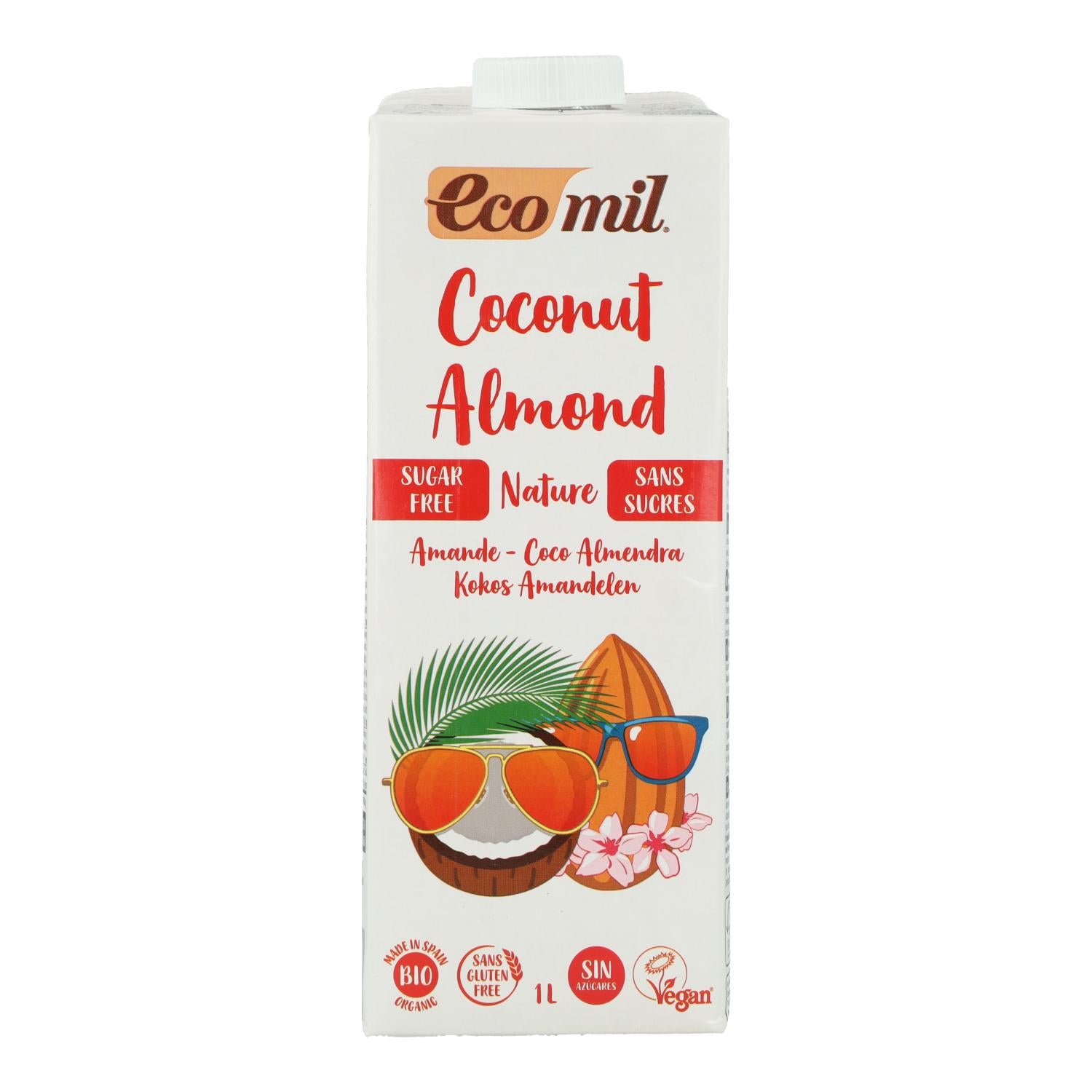 Bebida Coco y Almendra sin azúcar Ecomil 1L