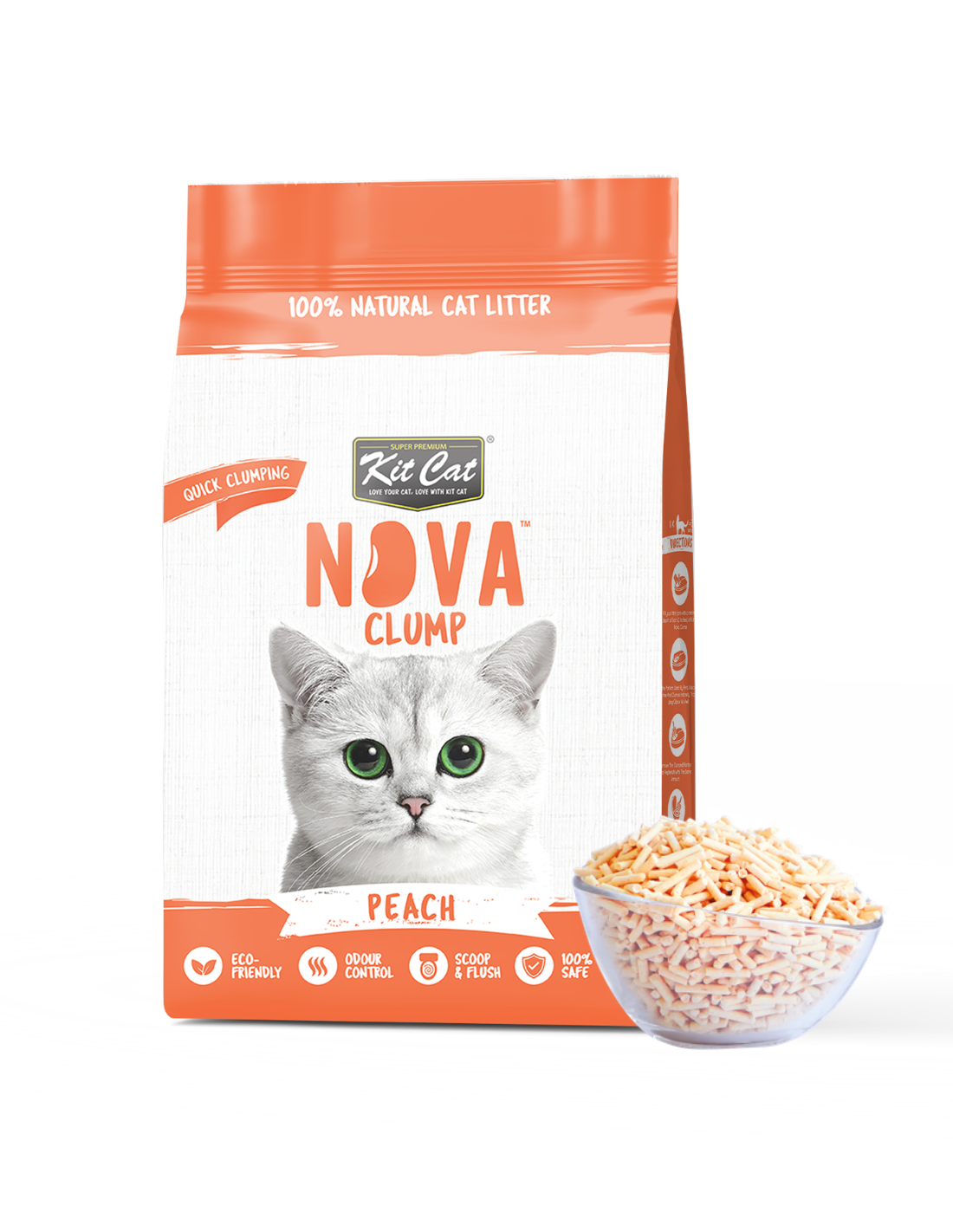 Kit Cat Arena Eco Nova - Peach 7 L Arena para gatos