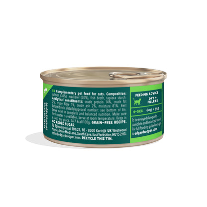 Filetes de salmón y caballa para gatos Edgard &amp; Cooper 70 g