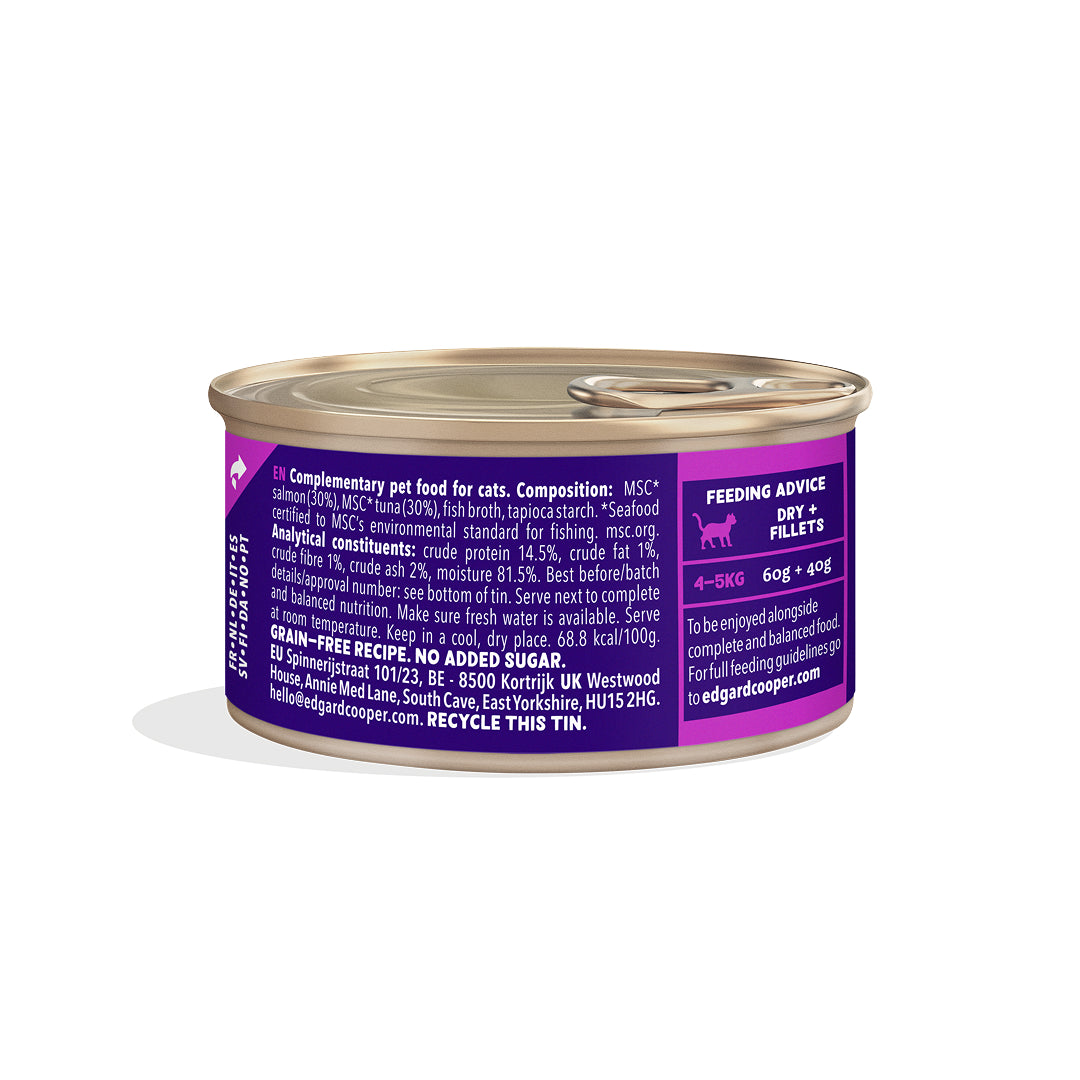 Filetes de salmón y atún para gatos Edgard & Cooper 70 g