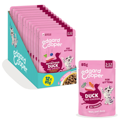 Sobres para gatitos Pato &amp; Pollo en Salsa | Edgard &amp; Cooper 85 g