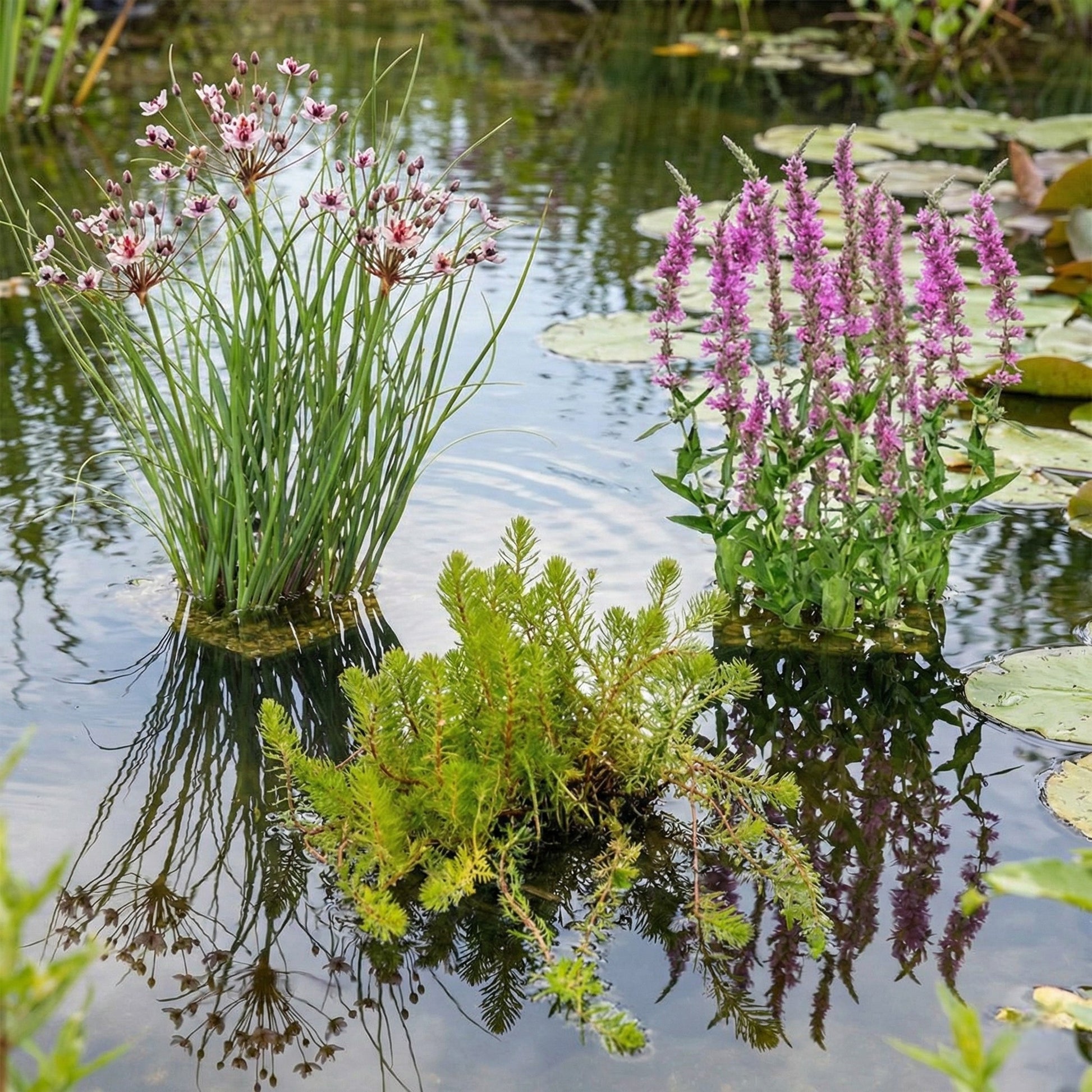 Milhojas Myriophyllum Rubricaule Estanque - Set 4 Plantas Con Cesta Y Sustrato_2