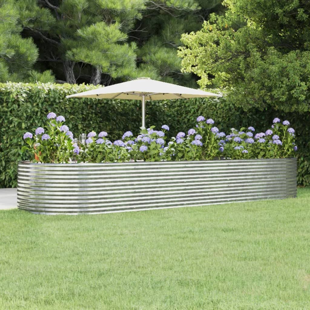 Jardinera Arriate Acero Galvanizado Plata 447x140x68 Cm_1