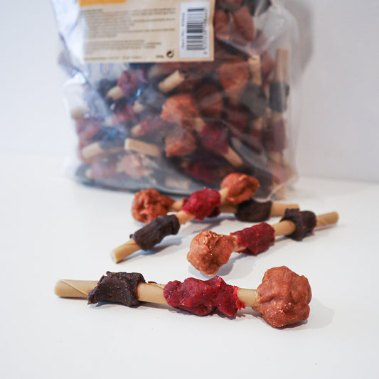 Snack Barbacoa Para Perro Brocheta De Pollo Y Pato Wuapu (1kg-63ud)_0