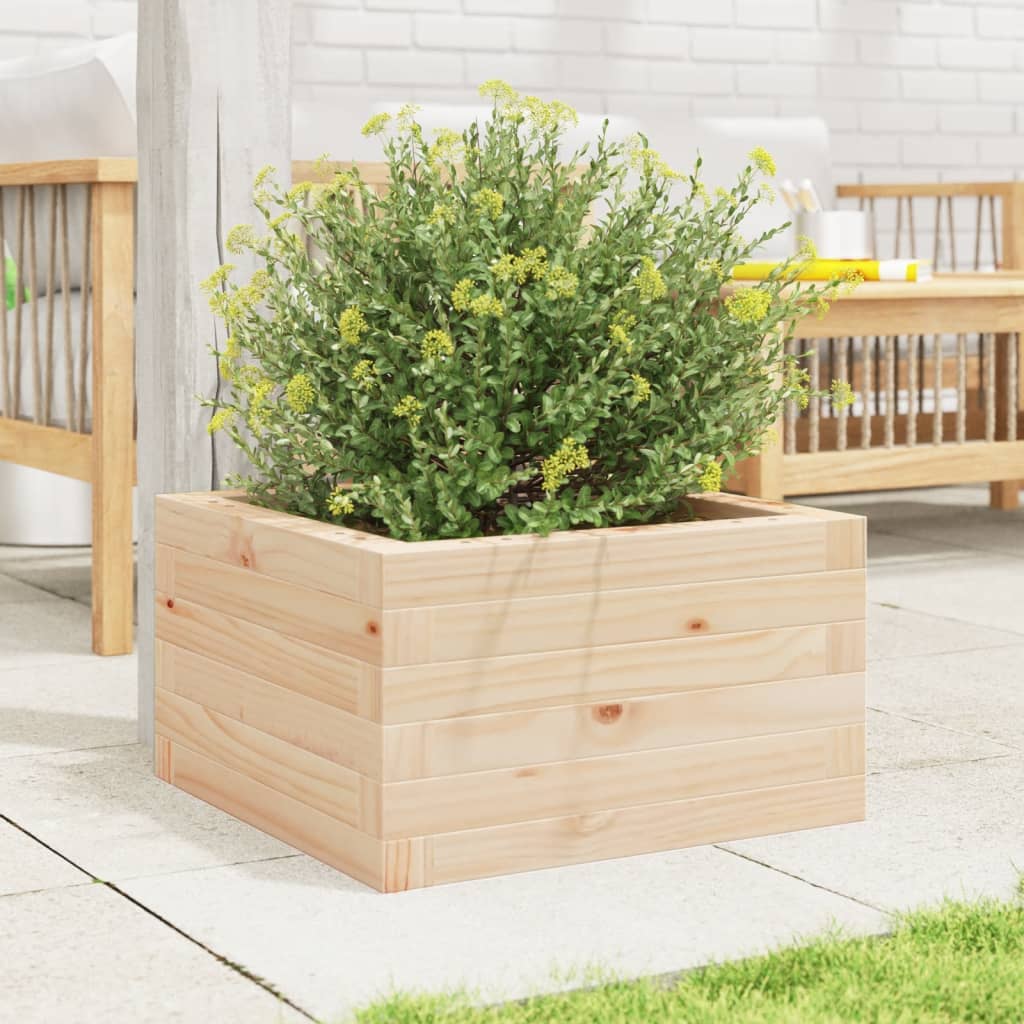 Jardinera De Madera Maciza De Pino 40x40x23 Cm_2