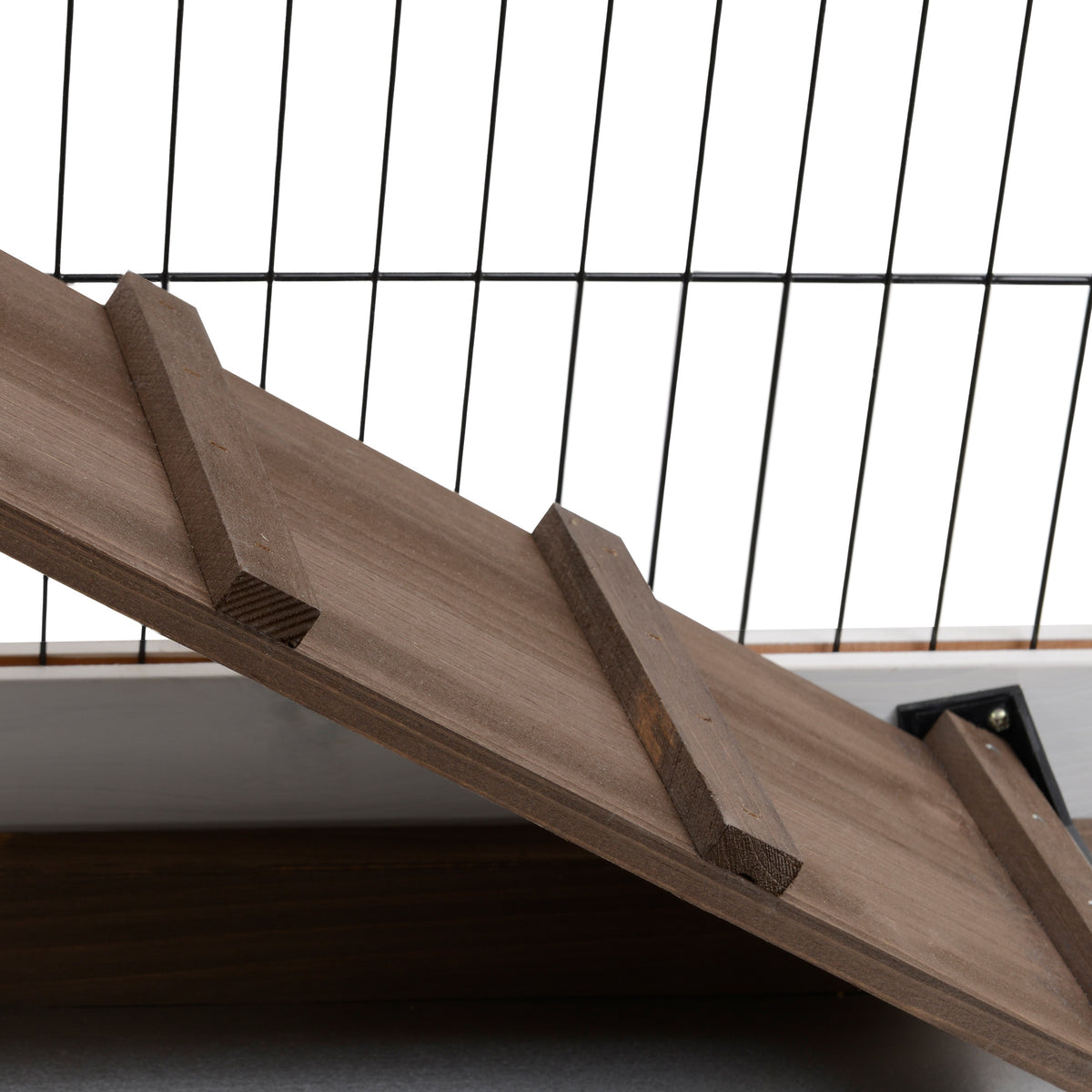 Pawhut Conejera De Madera Interior Con Ruedas Y Bandejas Extraíbles 110x50x88 Cm_3