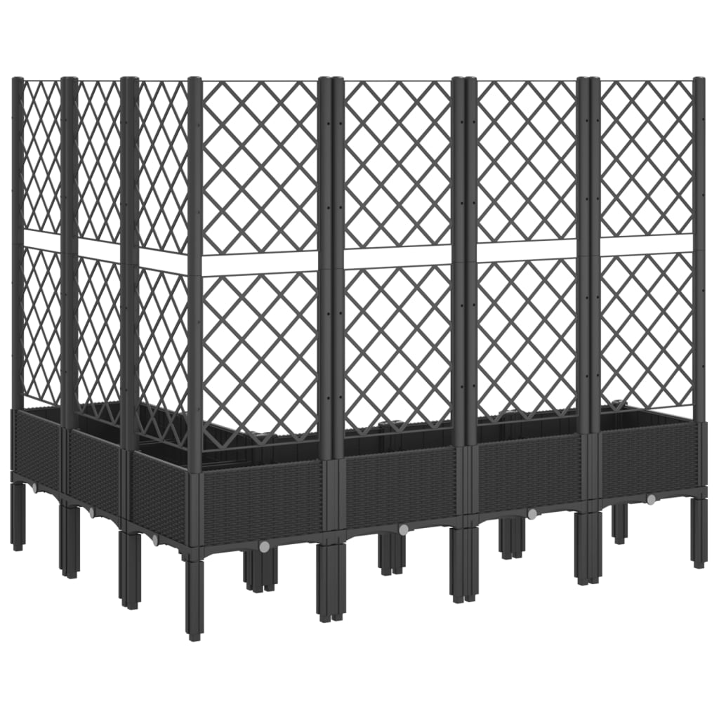Jardinera Con Enrejado Pp Negro 160x120x142 Cm_4