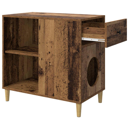 Casa Para Gatos Madera Vieja 72 X 42.5 X 70 Cm_4