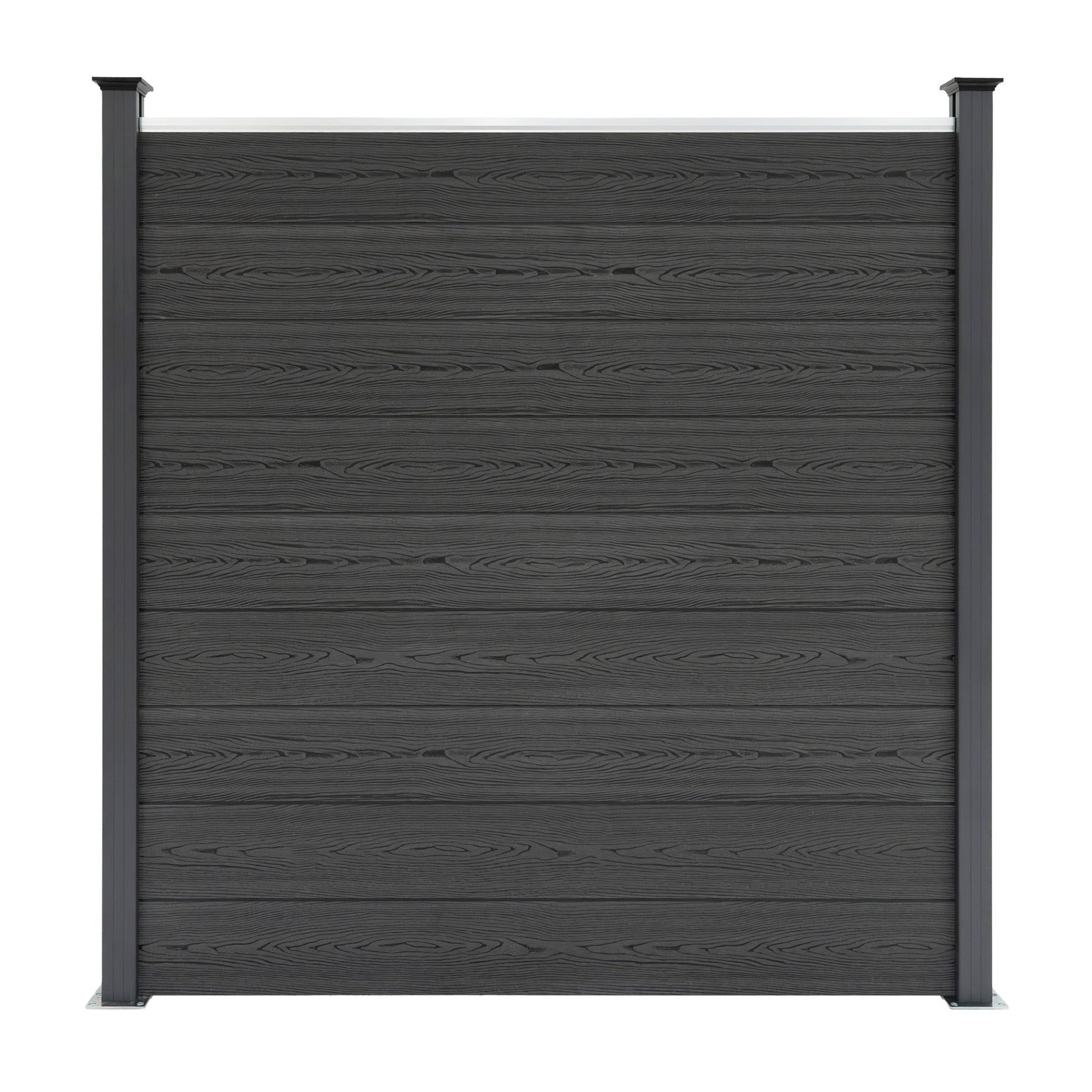 Vallas Para Exteriores De Wpc Y Aluminio - 7x Paneles + 8x Postes | Gris_3